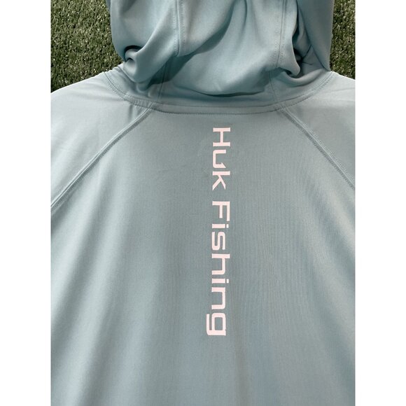 Huk Performance Fishing Men’s Hoodie Shirt Size 3XL Light Blue NWT Stretch - Picture 11 of 11